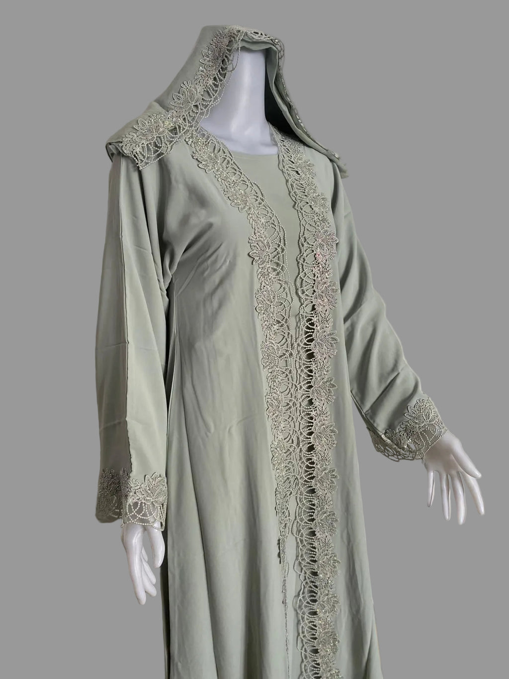 Exclusive modest Lace abaya set