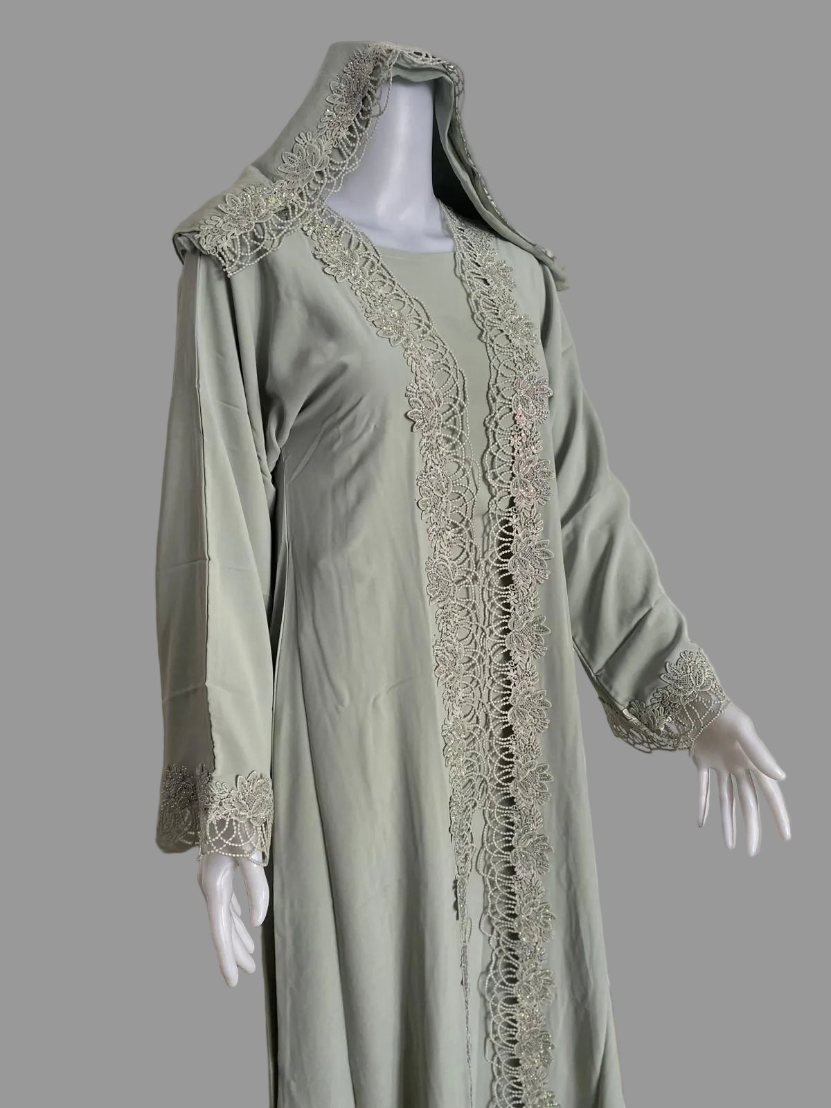 Exclusive modest Lace abaya set