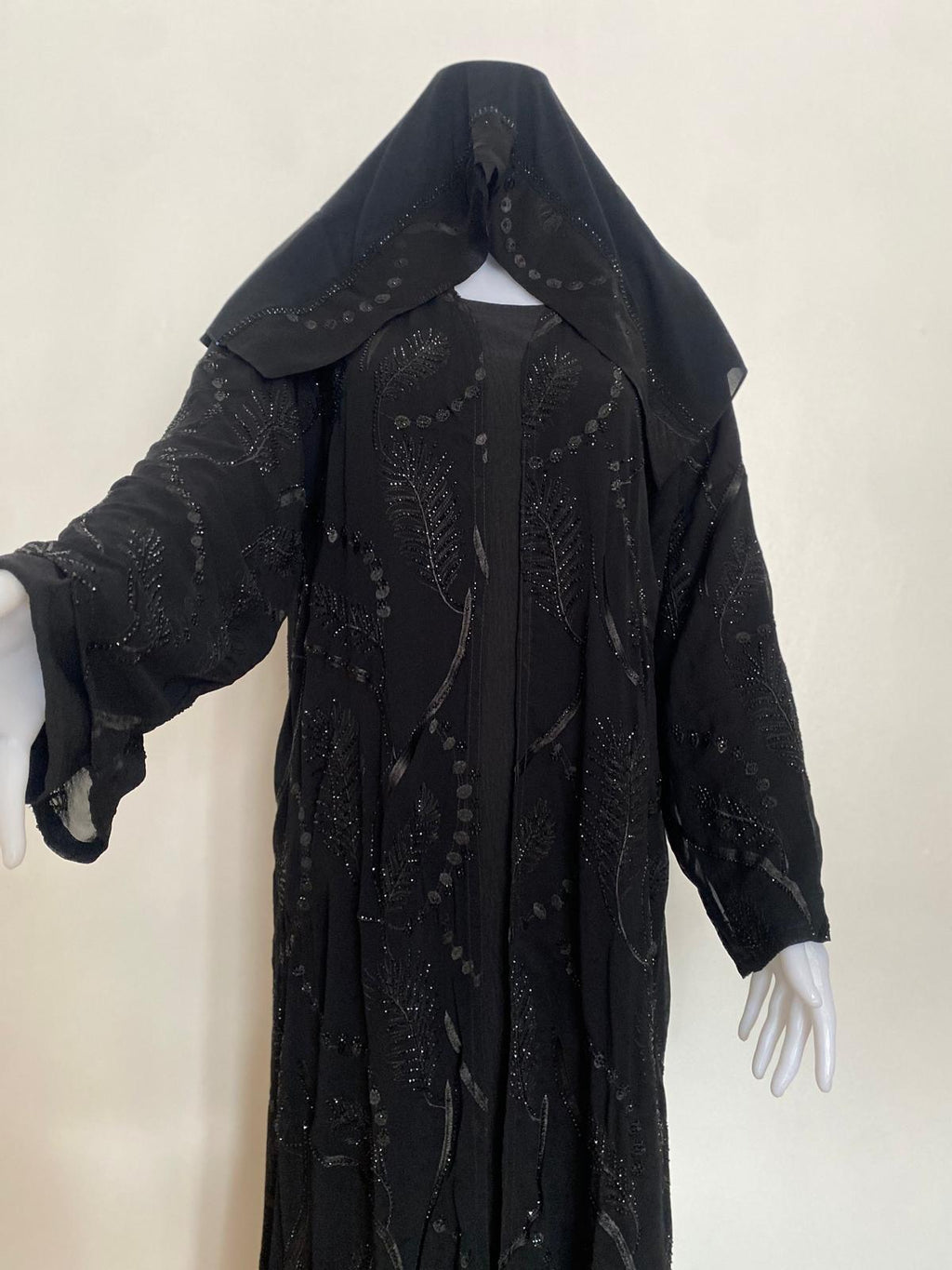 Modest Embroidered Abaya with Handcrafted Stone Work