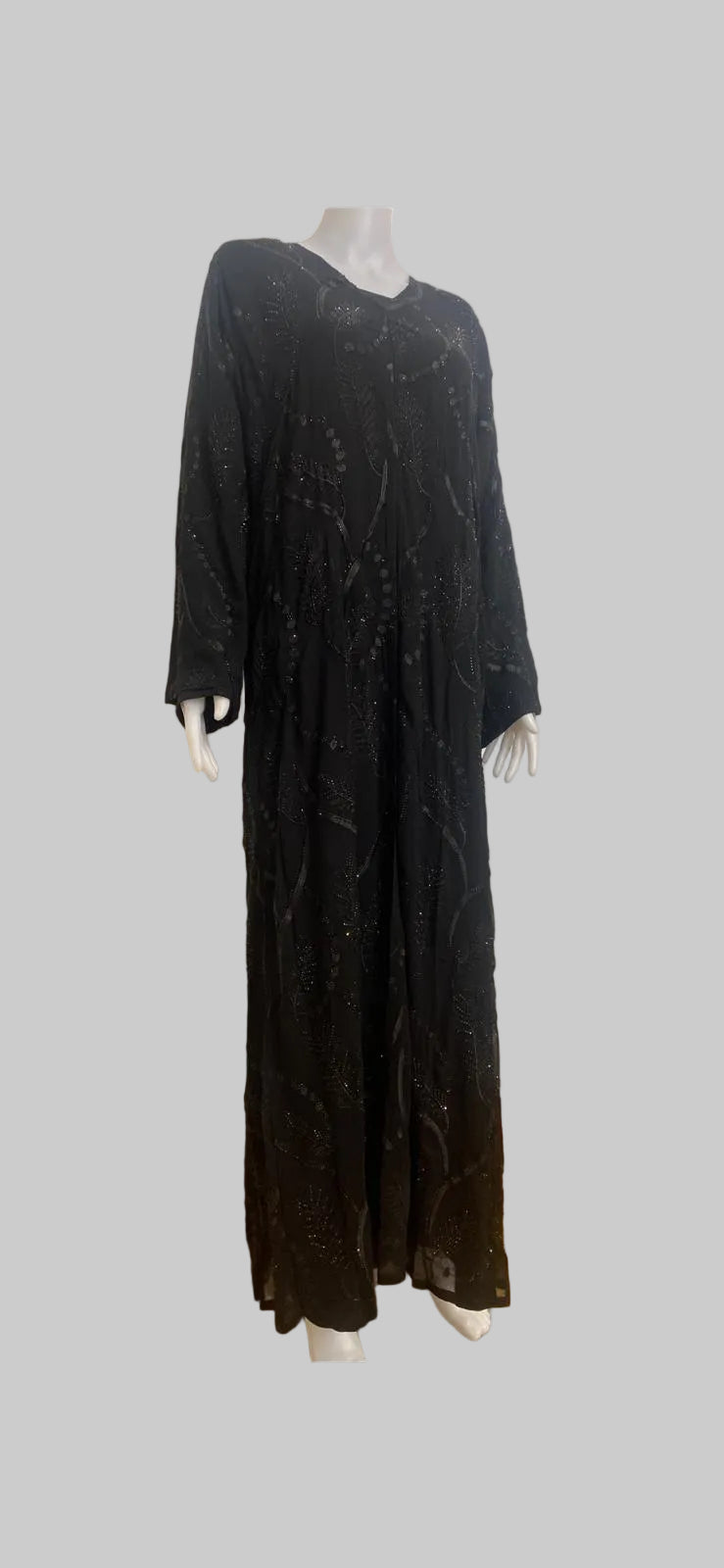 Modest Embroidered Abaya with Handcrafted Stone Work