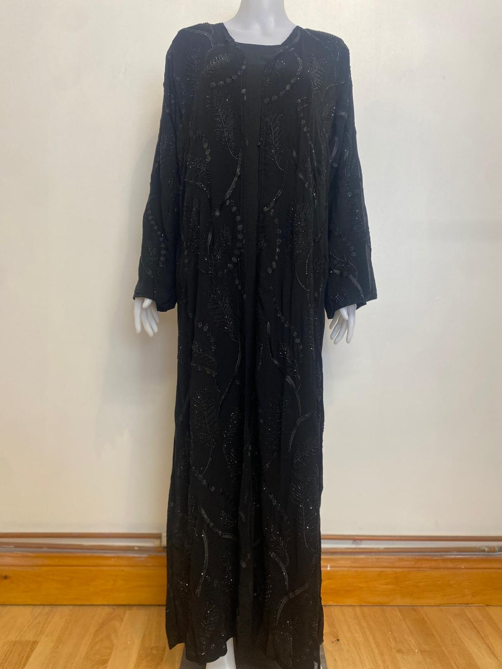 Modest Embroidered Abaya with Handcrafted Stone Work