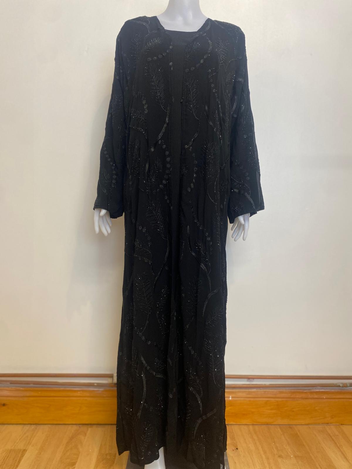 Modest Embroidered Abaya with Handcrafted Stone Work