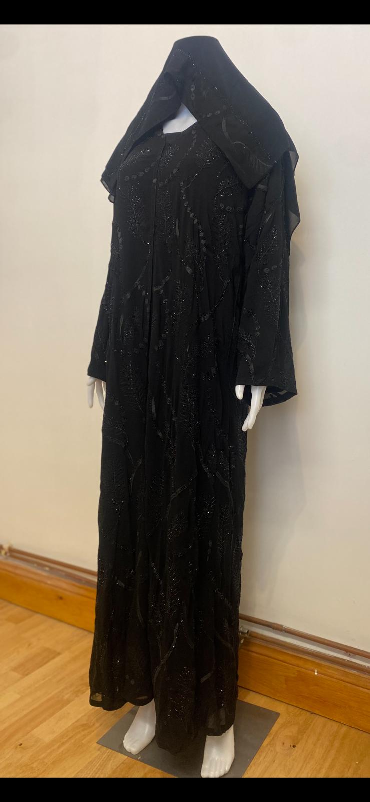 Modest Embroidered Abaya with Handcrafted Stone Work
