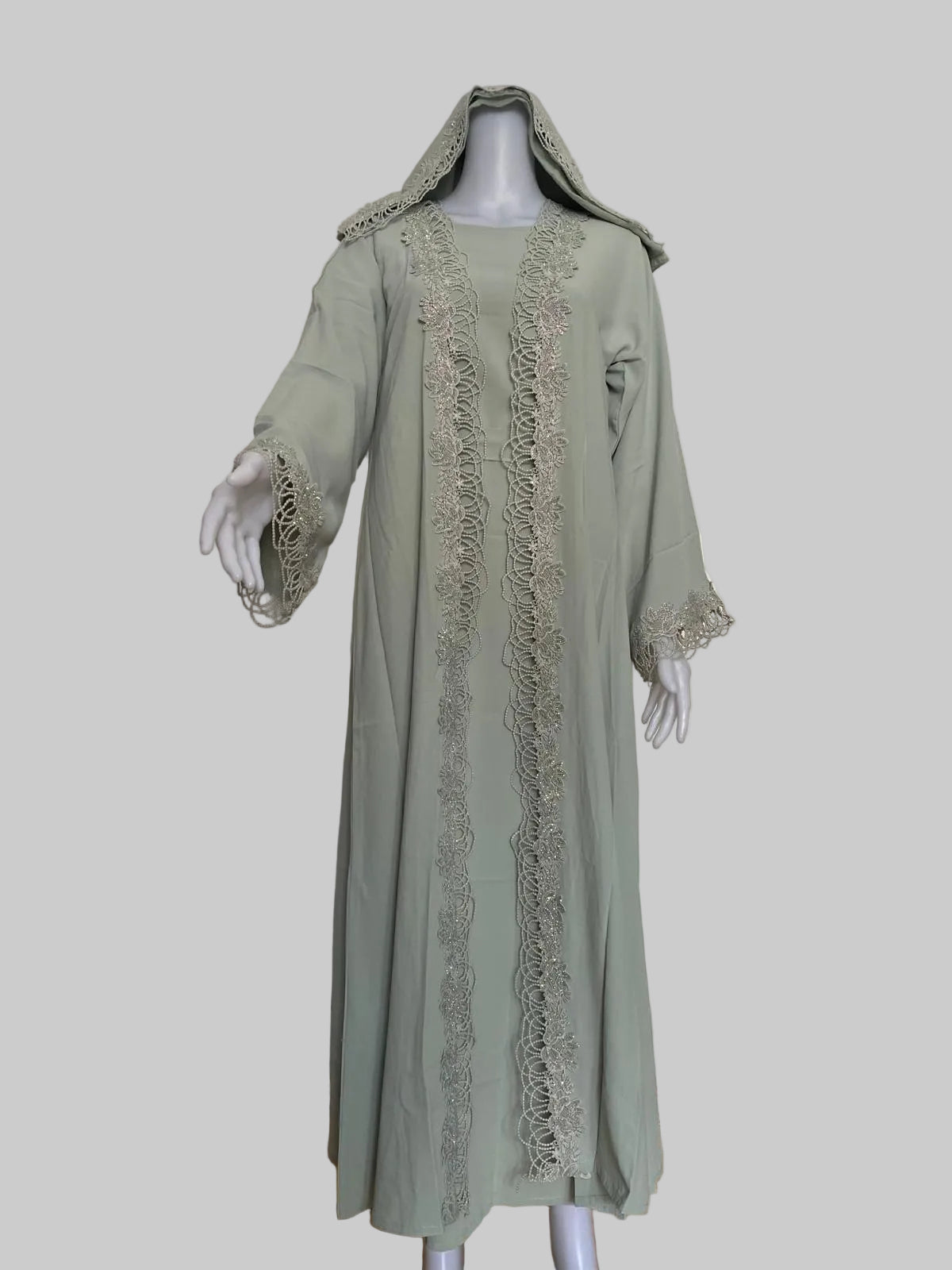 Exclusive modest Lace abaya set